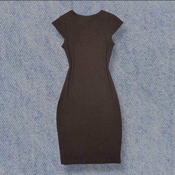 Lioness Dresses & Skirts - Lioness Don’t Blame Me Black Ribbed Bodycon Mini Dress With Slit- Size 4